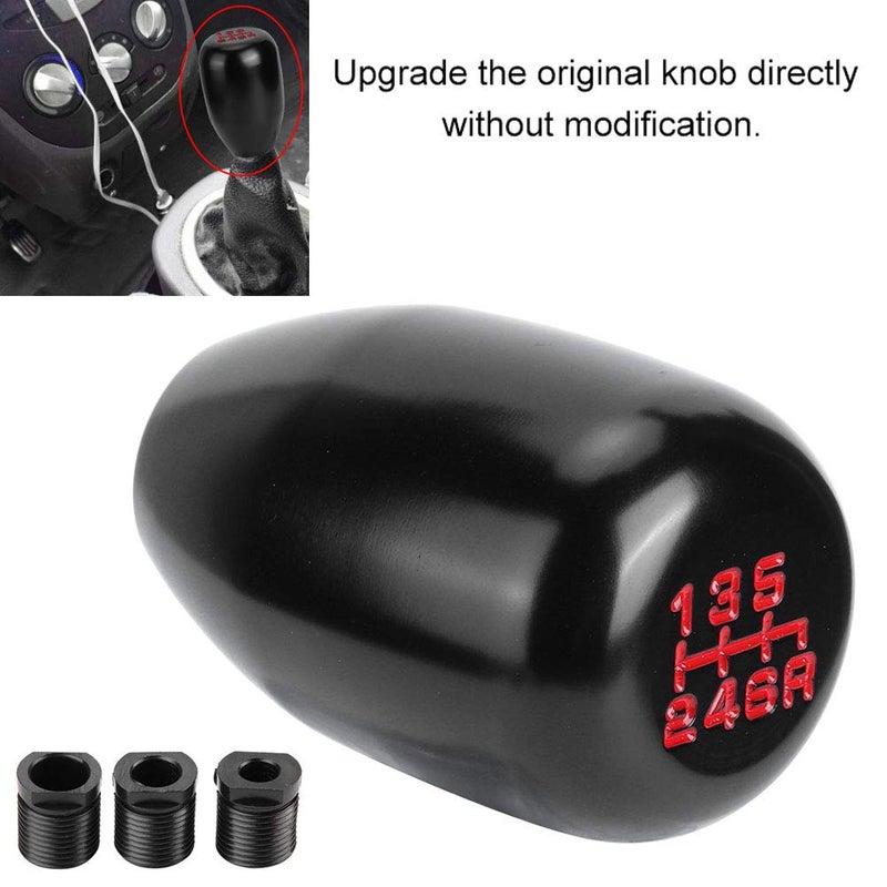 Dweekiy Gear Shift Knob,Car Universal Modification Manual Knob Gear Shift Head Shifter 6 Speed(Black) - Image 2